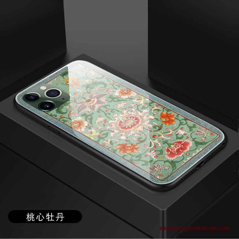 iPhone 11 Pro Hoesje Pas Persoonlijk Bescherming Scheppend Vintage Pioen Bloemen