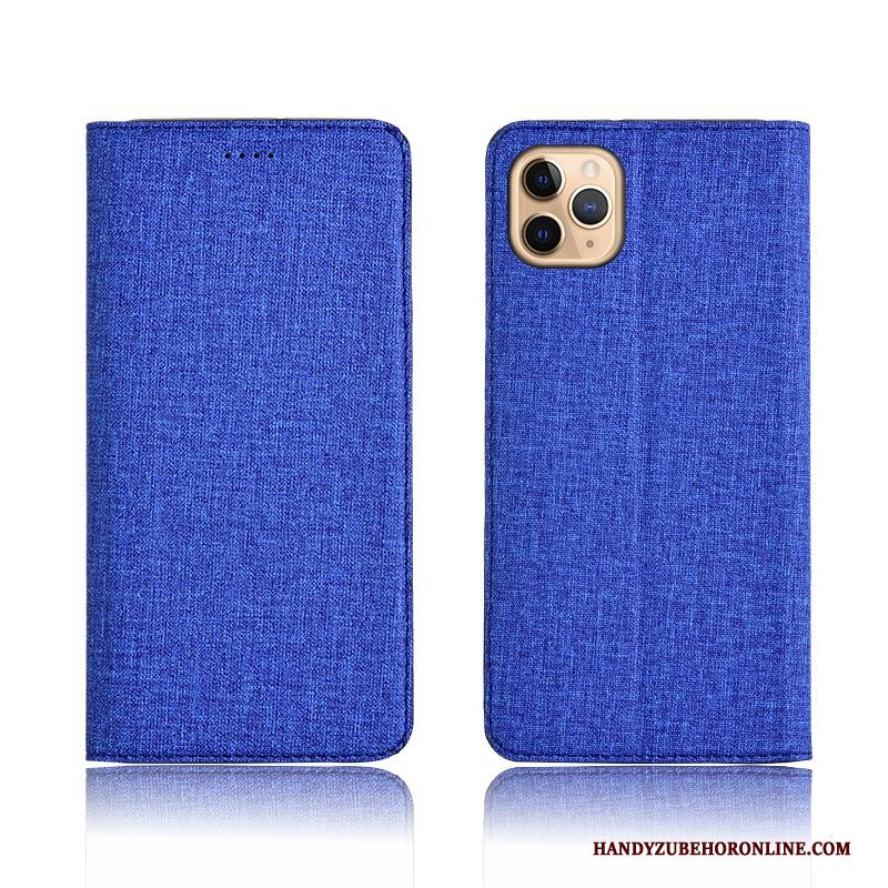 iPhone 11 Pro Hoesje Telefoon Katoen En Linnen Siliconen Scheppend All Inclusive Anti-fall Blauw