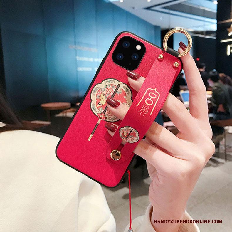 iPhone 11 Pro Hoesje Telefoon Rood Bescherming Net Red Kwasten Persoonlijk Scheppend