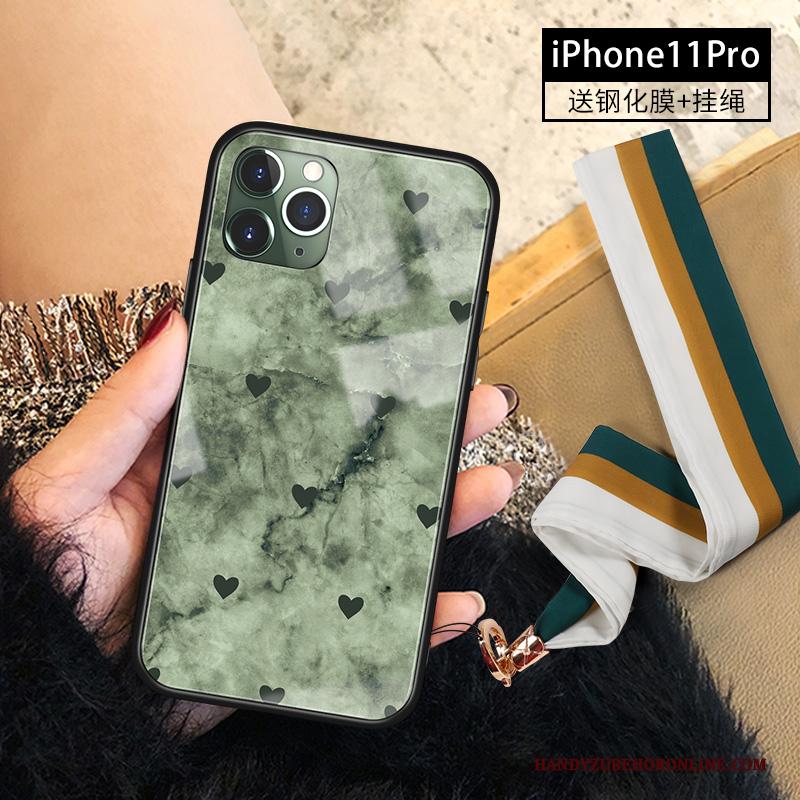 iPhone 11 Pro Hoesje Telefoon Stip Nieuw Net Red Groen Trendy Merk Glas