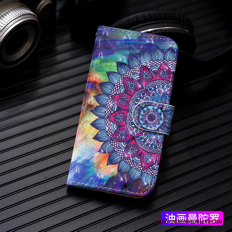 iPhone 11 Pro Leren Etui Hoesje Telefoon Folio Purper All Inclusive Geschilderd