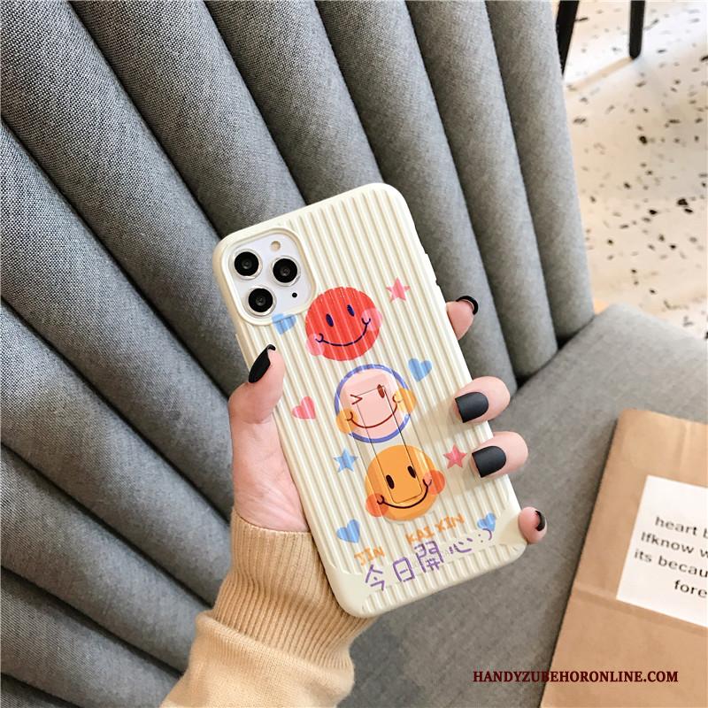iPhone 11 Pro Max Anti-fall Hoesje Telefoon Ondersteuning All Inclusive Mooie Wit Smiley