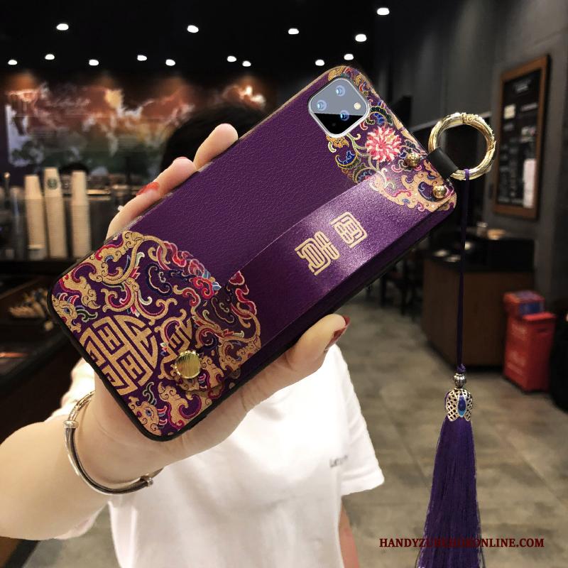 iPhone 11 Pro Max Chinese Stijl Hanger Scheppend Hoesje Telefoon All Inclusive Eenvoudige Purper