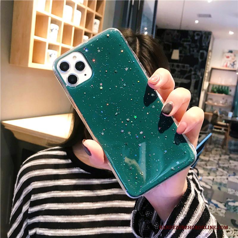 iPhone 11 Pro Max Eenvoudige Hoesje Telefoon Zacht All Inclusive Groen Anti-fall Roze