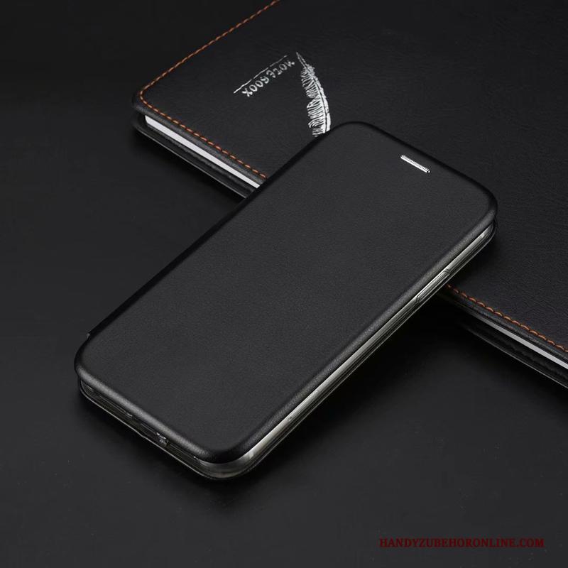 iPhone 11 Pro Max Hoesje Folio Bescherming Zwart Mobiele Telefoon Bedrijf Leren Etui Eenvoudige