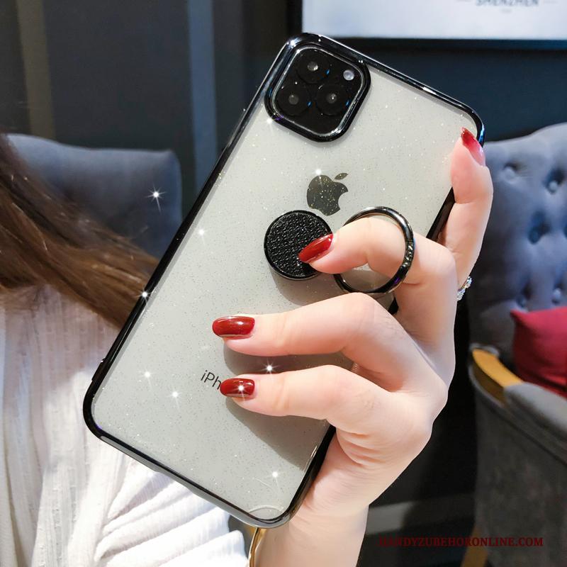 iPhone 11 Pro Max Hoesje Ring Doorzichtig All Inclusive Anti-fall Nieuw Goud Roze