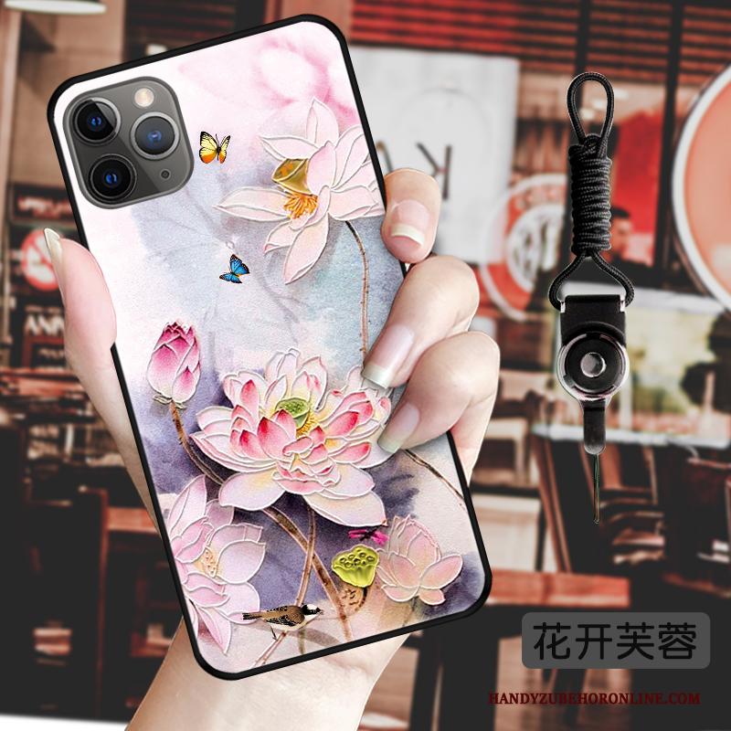 iPhone 11 Pro Max Hoesje Scheppend Reliëf Bescherming Anti-fall Chinese Stijl Trend
