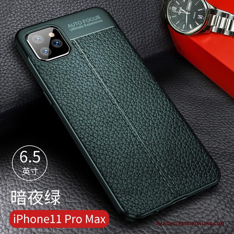 iPhone 11 Pro Max Hoesje Siliconen Bescherming Groen Anti-fall Telefoon Net Red
