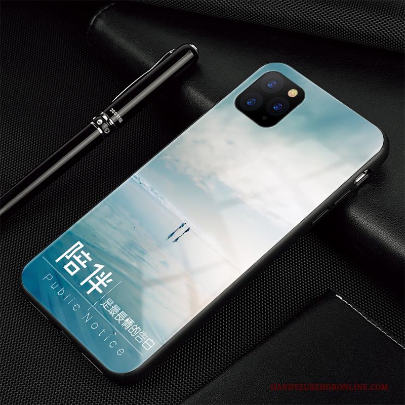 iPhone 11 Pro Max Hoesje Telefoon Bescherming Landschap Glas High End Trendy Merk Anti-fall