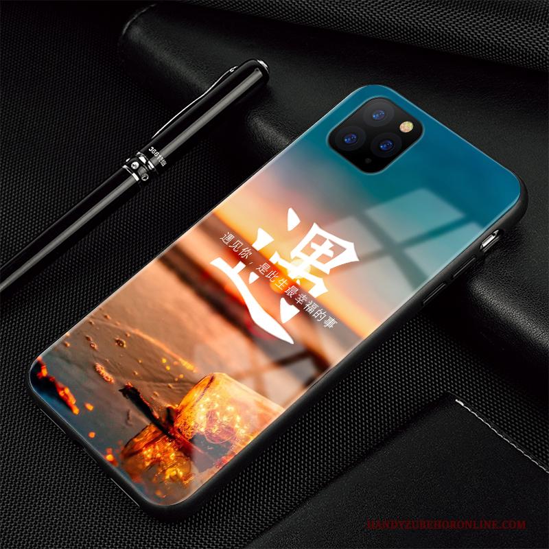 iPhone 11 Pro Max Hoesje Telefoon Bescherming Landschap Glas High End Trendy Merk Anti-fall