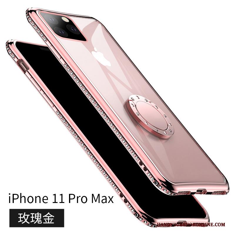 iPhone 11 Pro Max Hoesje Zacht Net Red Nieuw Siliconen Ondersteuning Roze All Inclusive