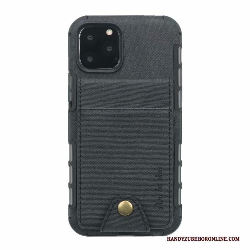 iPhone 11 Pro Max Kaart Kaart Tas Portemonnee Hoesje Telefoon Rood Leren Etui