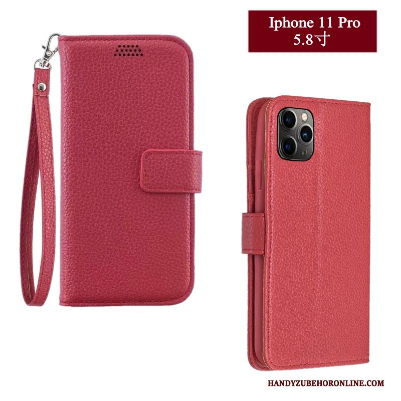 iPhone 11 Pro Max Leren Etui All Inclusive Folio Hoesje Telefoon Anti-fall Bescherming