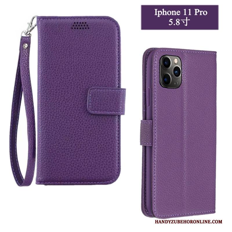 iPhone 11 Pro Max Leren Etui All Inclusive Folio Hoesje Telefoon Anti-fall Bescherming