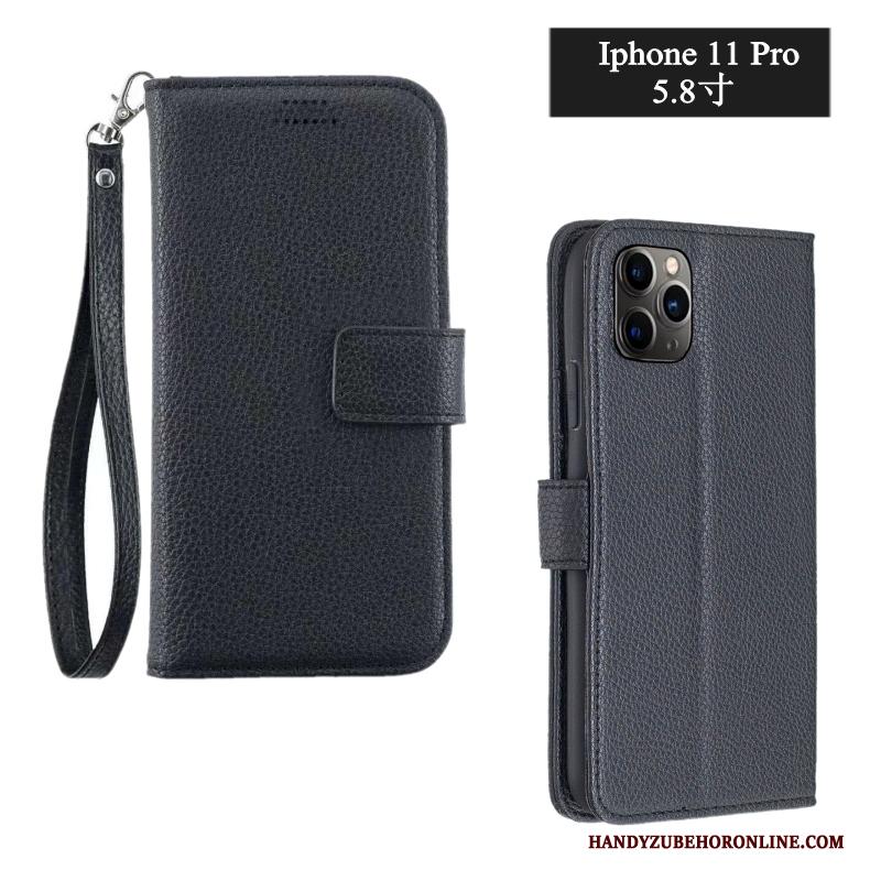 iPhone 11 Pro Max Leren Etui All Inclusive Folio Hoesje Telefoon Anti-fall Bescherming