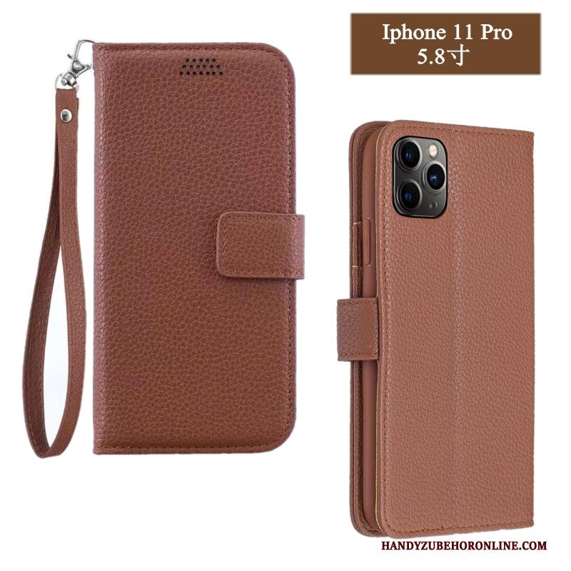 iPhone 11 Pro Max Leren Etui All Inclusive Folio Hoesje Telefoon Anti-fall Bescherming