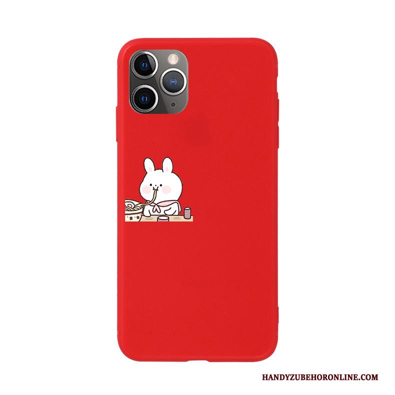 iPhone 11 Pro Mooie Konijn Hoes Rood Hond Hoesje Telefoon Spotprent