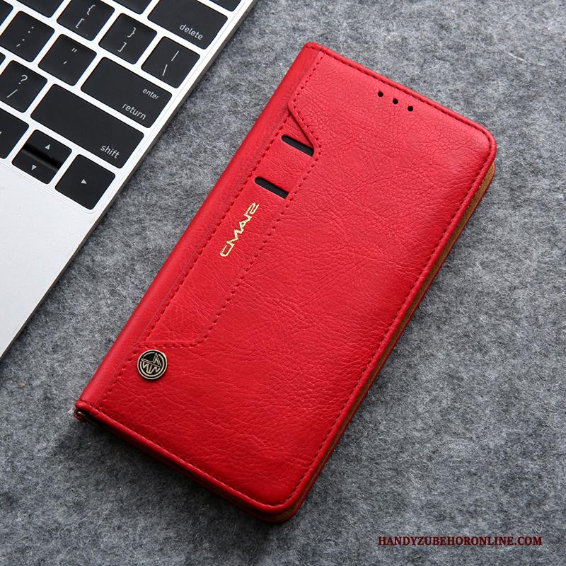 iPhone 11 Pro Portemonnee Leren Etui Bedrijf Rood Hoesje Telefoon Anti-fall Folio