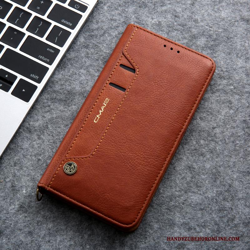 iPhone 11 Pro Portemonnee Leren Etui Bedrijf Rood Hoesje Telefoon Anti-fall Folio