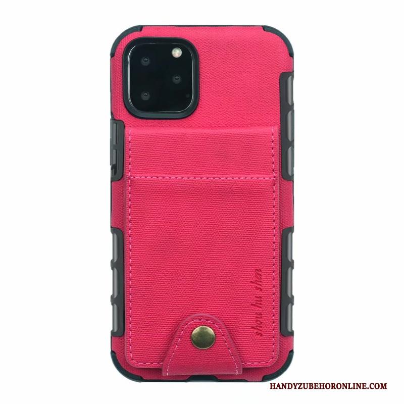 iPhone 11 Pro Portemonnee Rood Kaart Kaart Tas Hoesje Telefoon Leren Etui