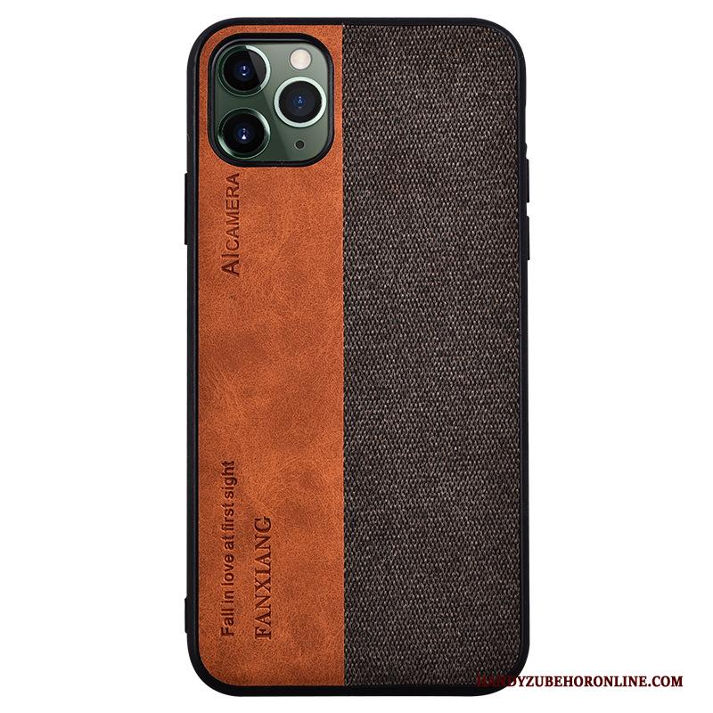 iPhone 11 Pro Siliconen Leren Etui Anti-fall Hoesje Telefoon Bescherming Trendy Merk Dun