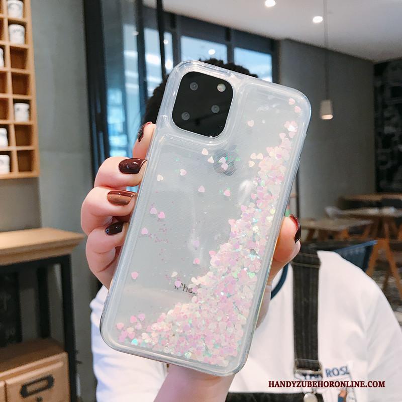 iPhone 11 Pro Siliconen Trendy Merk Drijfzand Roze Lovers Spotprent Hoesje Telefoon