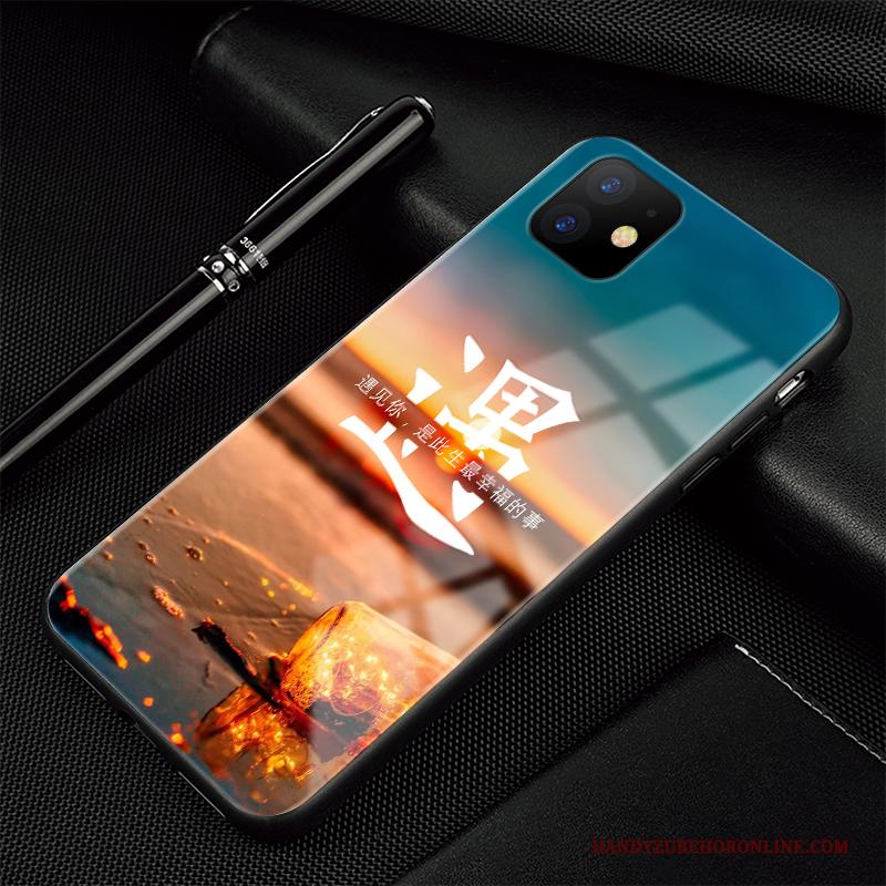 iPhone 11 Scheppend All Inclusive Siliconen Landschap Hoesje Telefoon Glas Trendy Merk