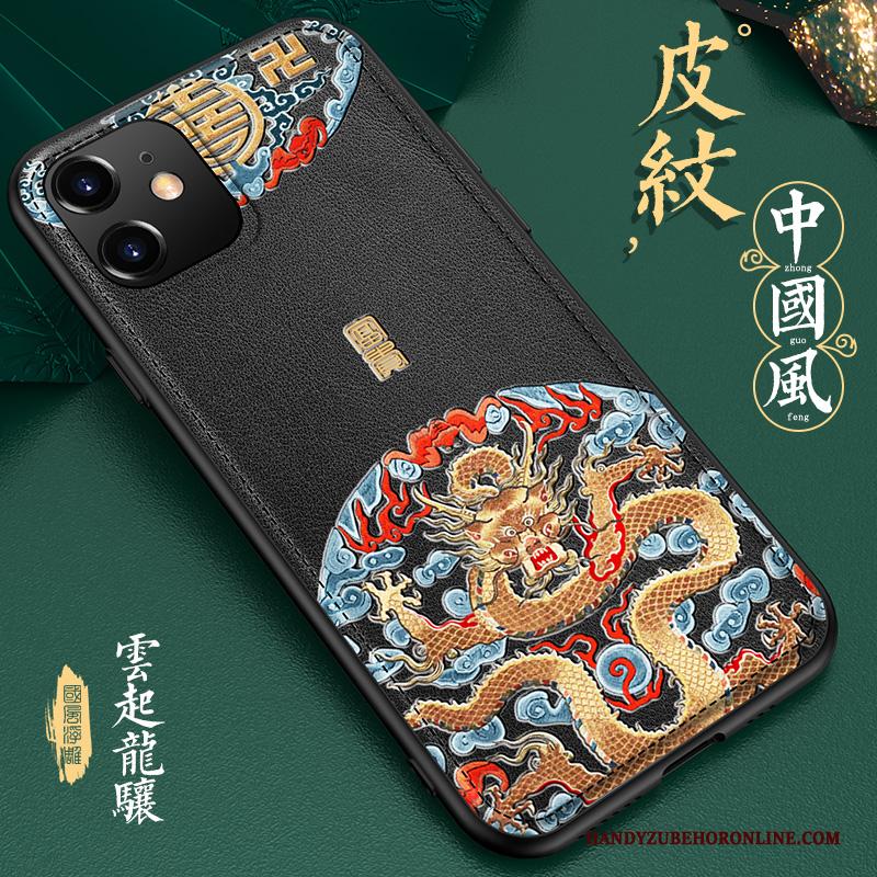 iPhone 11 Trendy Merk Leer Anti-fall High End Bescherming Groen Hoesje Telefoon