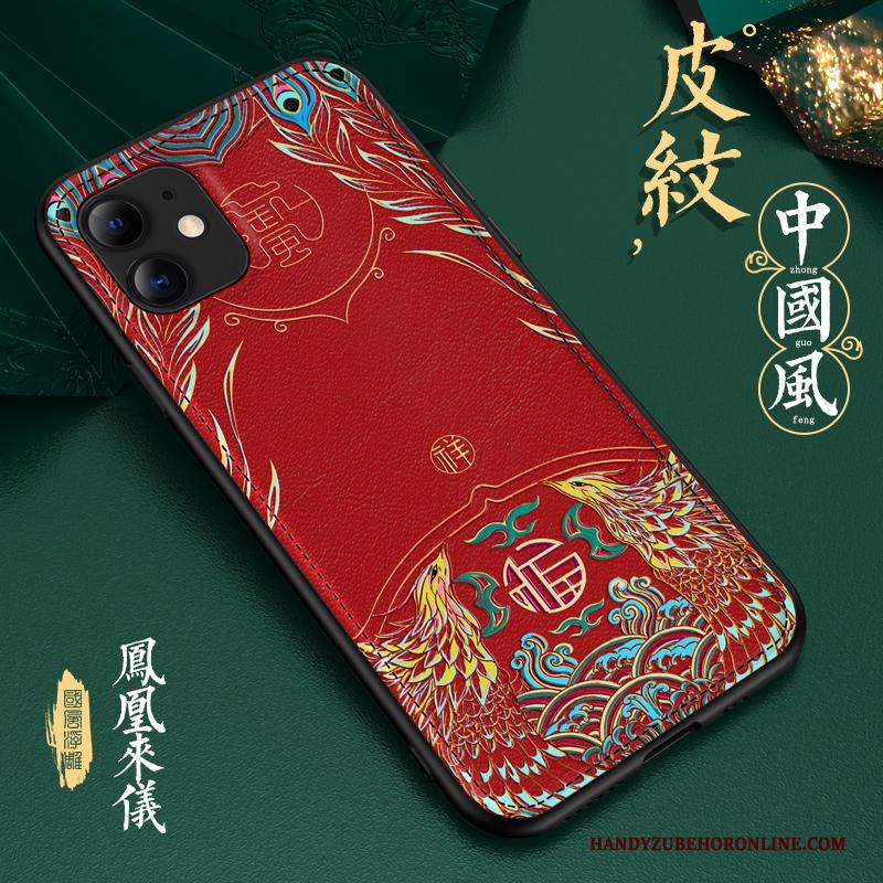 iPhone 11 Trendy Merk Leer Anti-fall High End Bescherming Groen Hoesje Telefoon