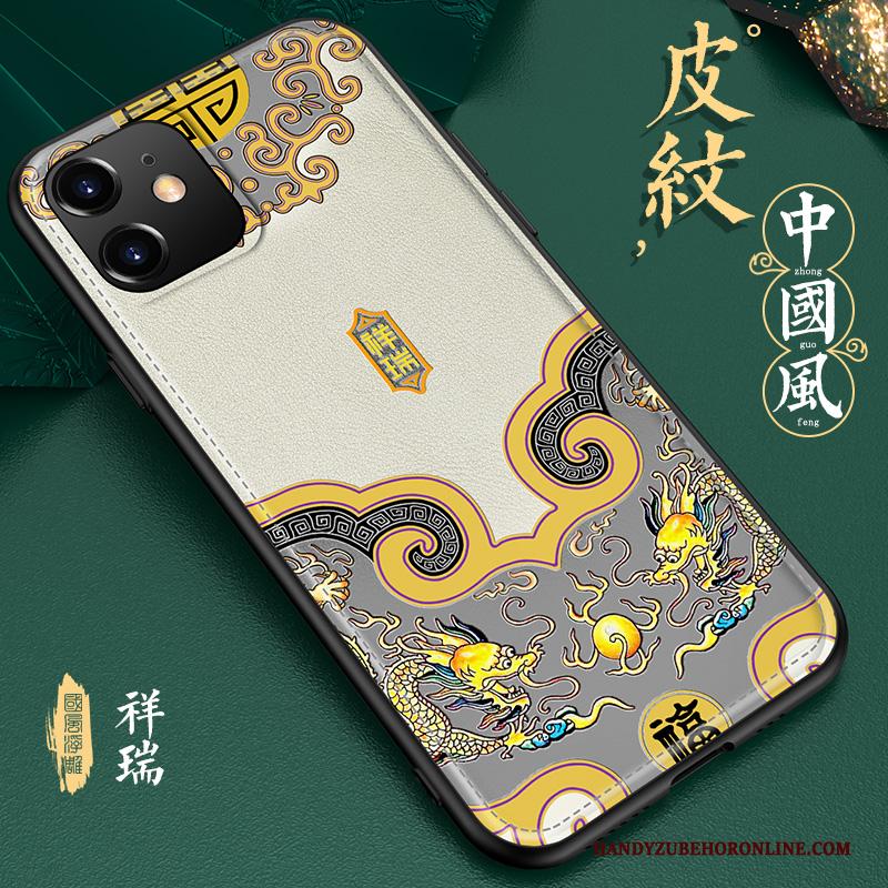 iPhone 11 Trendy Merk Leer Anti-fall High End Bescherming Groen Hoesje Telefoon