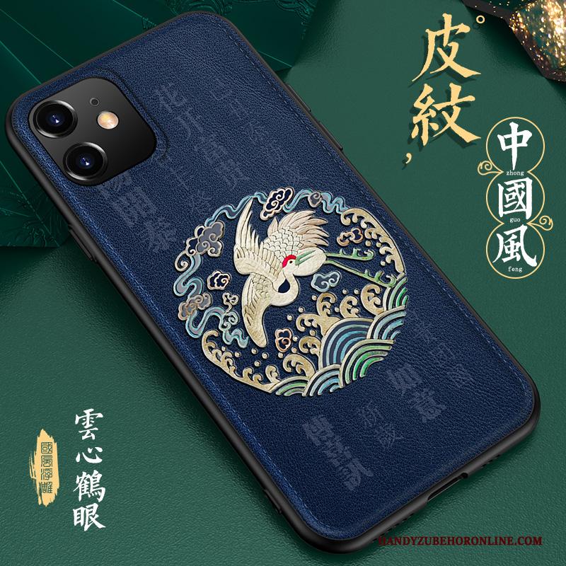 iPhone 11 Trendy Merk Leer Anti-fall High End Bescherming Groen Hoesje Telefoon