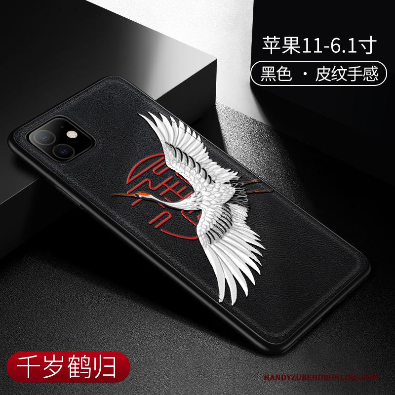 iPhone 11 Trendy Merk Leer Anti-fall High End Bescherming Groen Hoesje Telefoon