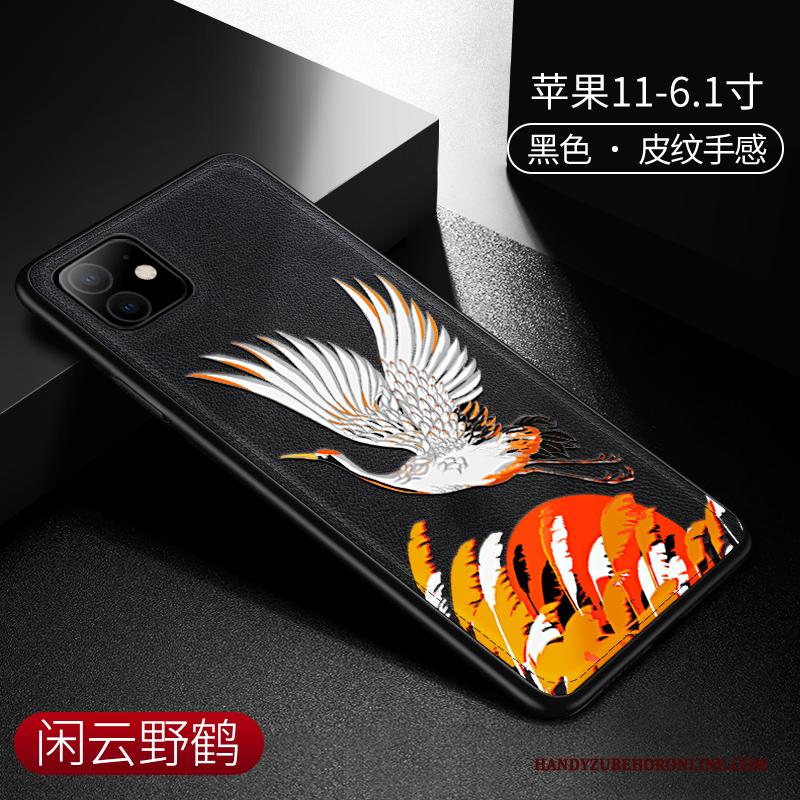 iPhone 11 Trendy Merk Leer Anti-fall High End Bescherming Groen Hoesje Telefoon