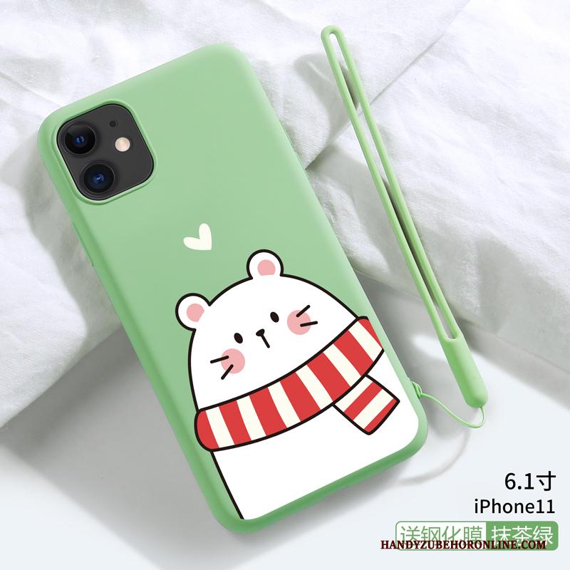 iPhone 11 Zacht Bescherming Hoesje Hanger Groen All Inclusive Anti-fall