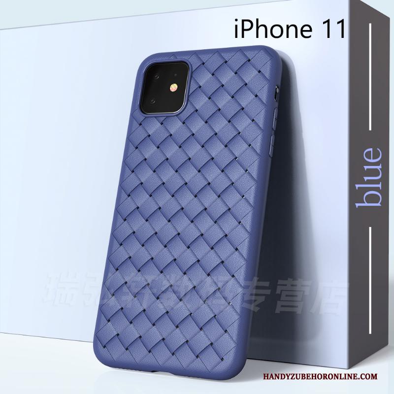 iPhone 11 Zacht Leer Scheppend Weven Kant Hoesje Telefoon Trend