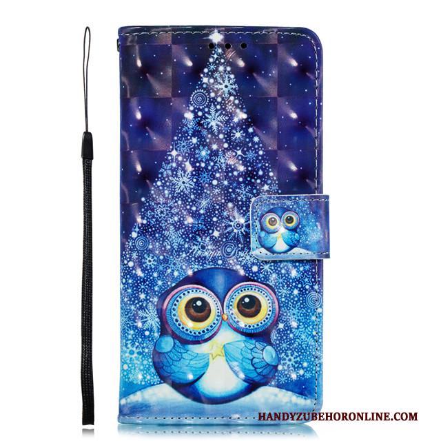 iPhone 12 Anti-fall Clamshell Hoesje Siliconen Blauw Mobiele Telefoon Leren Etui