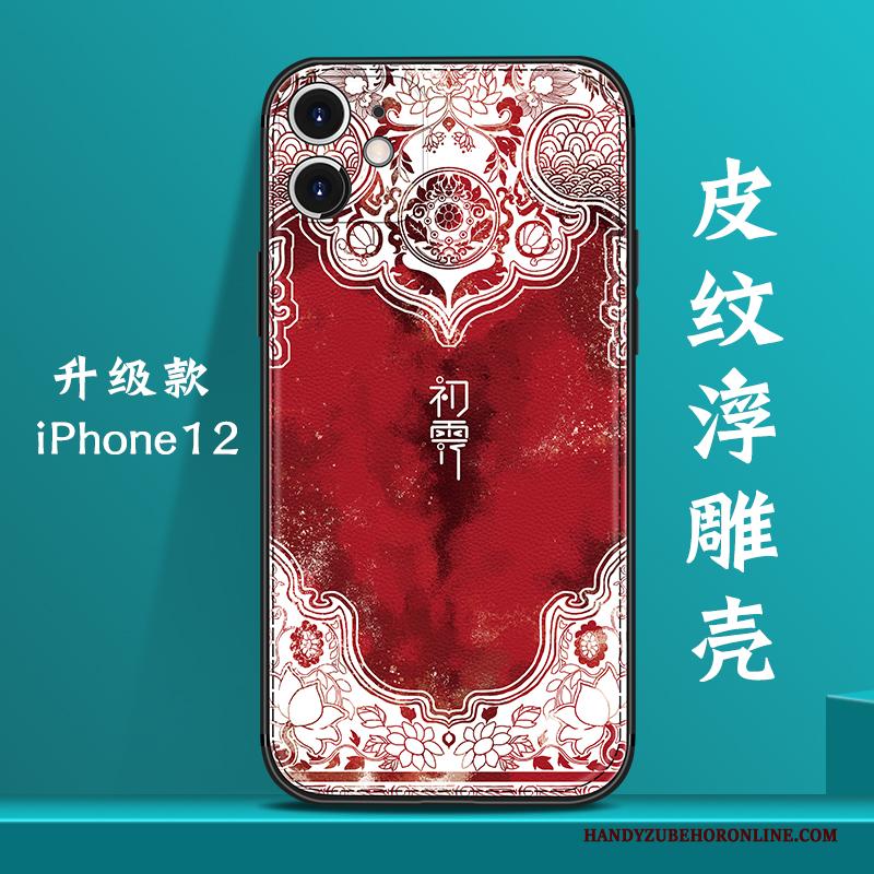 iPhone 12 Hoesje Nieuw Trendy Merk Persoonlijk Chinese Stijl Blauw All Inclusive Patroon