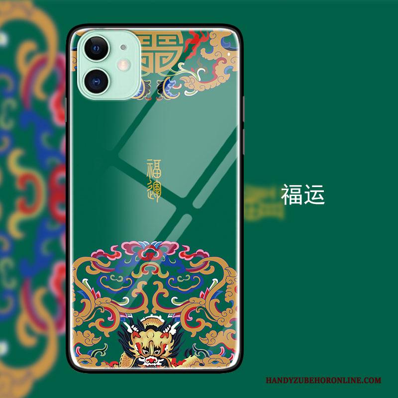 iPhone 12 Mini Hoesje Persoonlijk Scheppend Gehard Glas All Inclusive Bescherming Trend Chinese Stijl