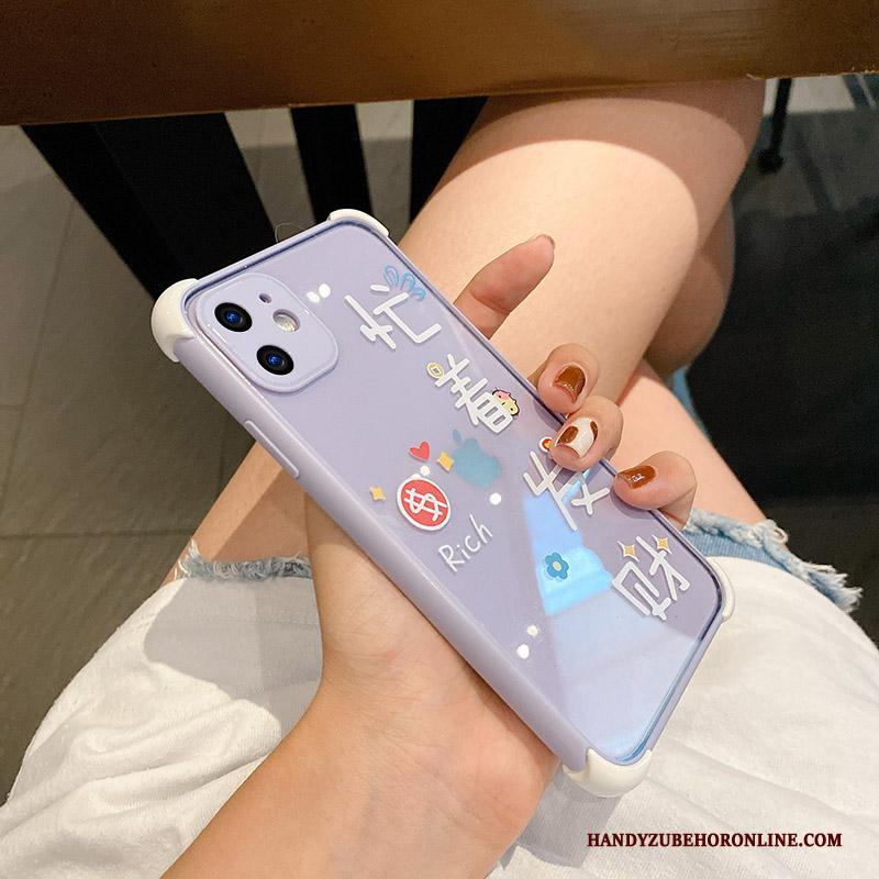 iPhone 12 Mini Hoesje Telefoon Chinese Stijl Rijkdom Doorzichtig Purper All Inclusive