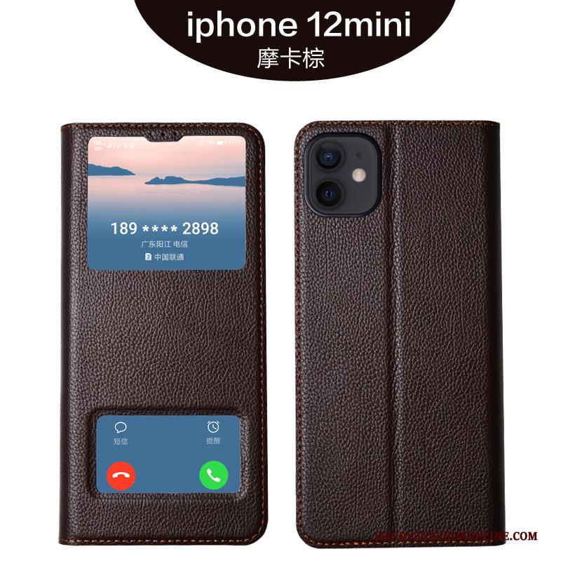 iPhone 12 Mini Kwaliteit Hoesje Echt Leer Bedrijf Telefoon Luxe High End