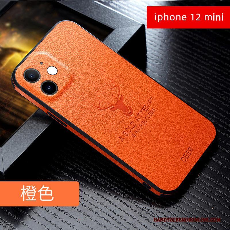 iPhone 12 Mini Trendy Merk Siliconen Leer Hoesje Telefoon High End Dun Kwaliteit