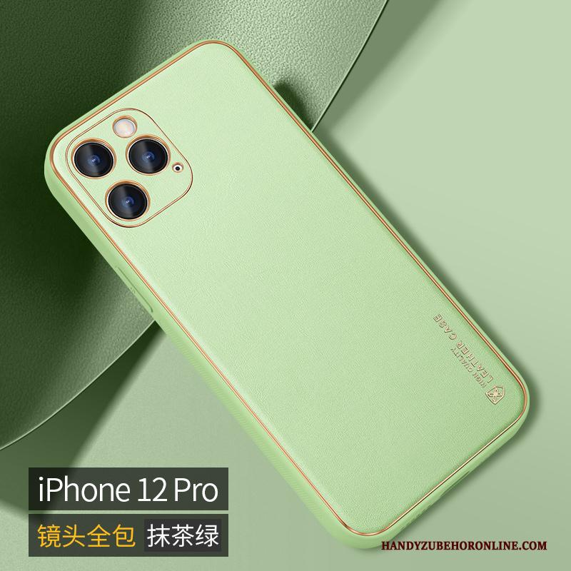iPhone 12 Pro Hoesje Hoes Anti-fall Zacht Persoonlijk Roze Leer Dun