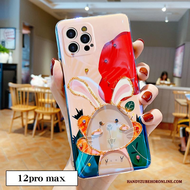 iPhone 12 Pro Max Hoesje Anti-fall Persoonlijk Lovers Scheppend Trendy Merk Geel Net Red