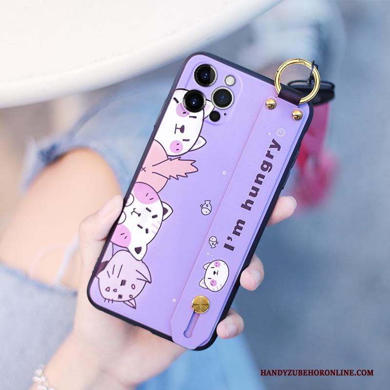 iPhone 12 Pro Max Zacht Hanger Schrobben Bescherming Hoesje Telefoon Anti-fall Purper