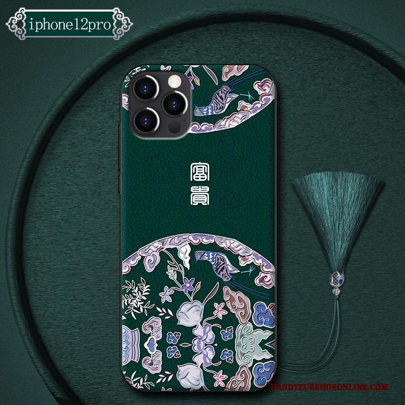 iPhone 12 Pro Persoonlijk Trendy Merk Hoesje Telefoon Chinese Stijl Dun Anti-fall Scheppend