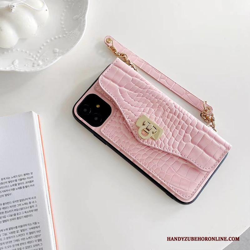 iPhone 12 Tas Portemonnee Hanger Geel Hoesje Telefoon Scheppend Groot