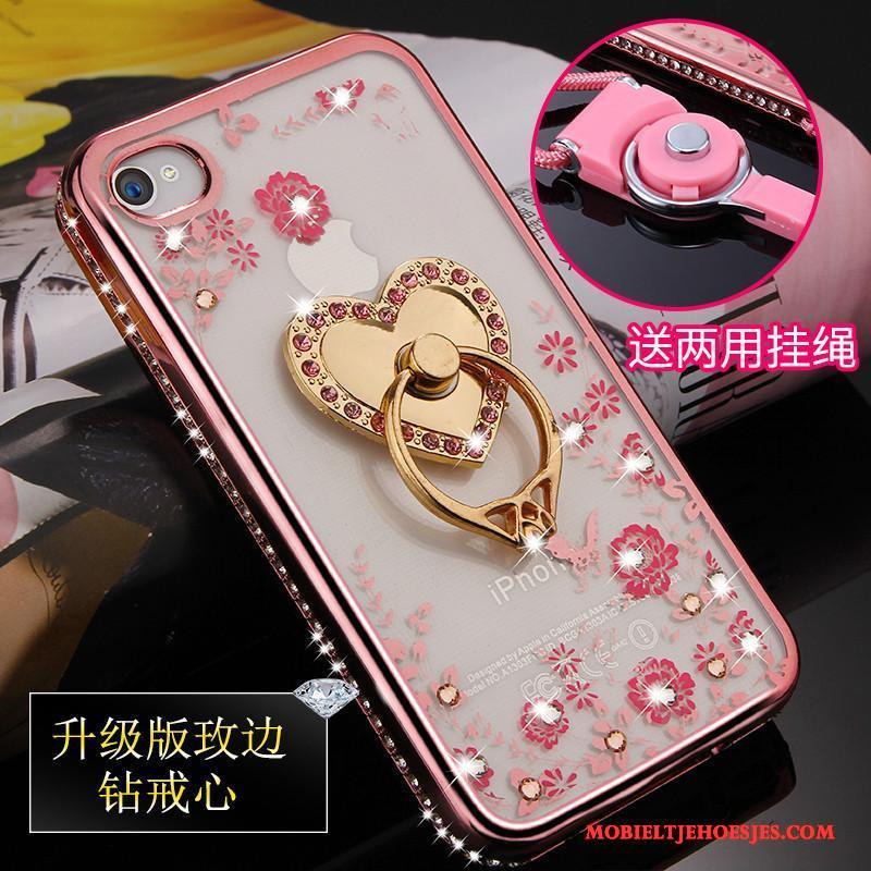 iPhone 4/4s All Inclusive Hoesje Telefoon Spotprent Rose Goud Zacht Hanger Bescherming