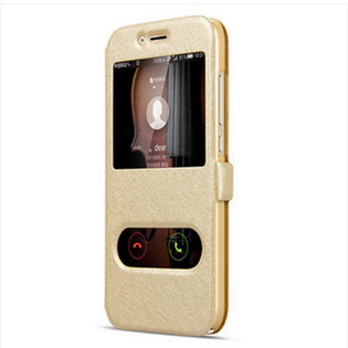 iPhone 4/4s Clamshell Hoesje Telefoon Leren Etui Trend Anti-fall Bescherming Goud