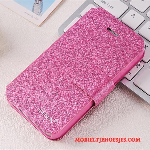 iPhone 4/4s Hoesje Bescherming Clamshell Anti-fall Rose Goud Leren Etui Persoonlijk Hoes