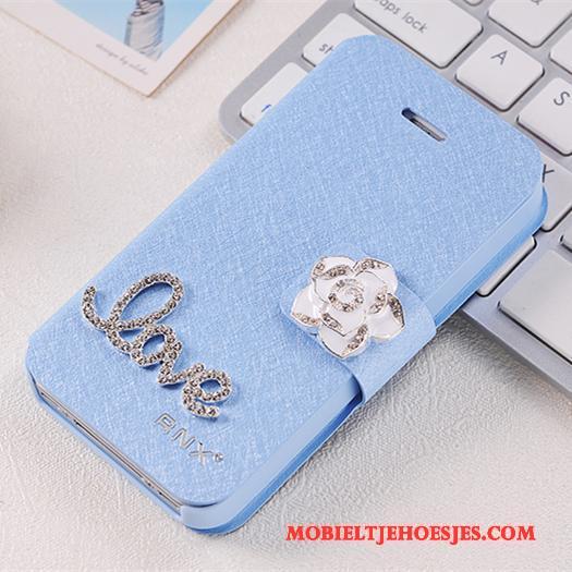 iPhone 4/4s Hoesje Bescherming Clamshell Anti-fall Rose Goud Leren Etui Persoonlijk Hoes